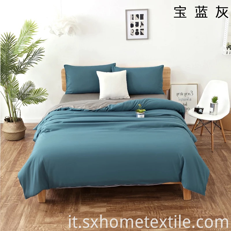 Brushed 4 Piece Solid Color Bed Top Sheet Set China 
